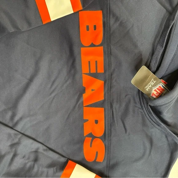 Majestic Navy Hoodie with Orange Bears Logo - Picture 4 of 6